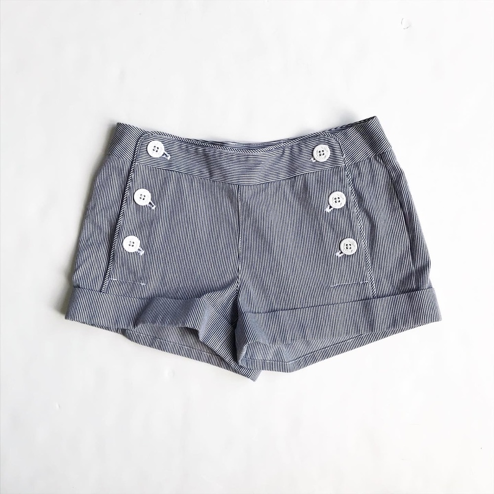 Talula Aritzia nautical stripe button Shorts 0